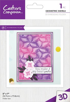 Crafter's Companion 3D Embossing Folder 5''X7''-Geometric Swirls