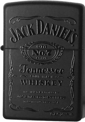 Zippo 1512, Jack Daniels, зажигалка с черной матовой отделкой