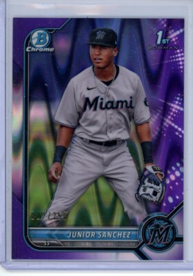 2022 Bowman Chrome Pros Purple RayWave Refractor Junior Sanchez #BCP111 #22/250