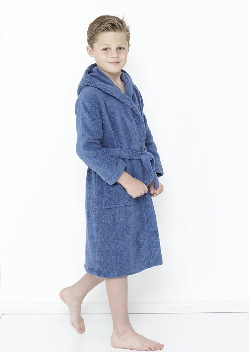 BOYS GIRLS 100% EGYPTIAN COTTON HOODED BATH ROBE TERRY TOWELLING KIDS BATHROBES | eBay