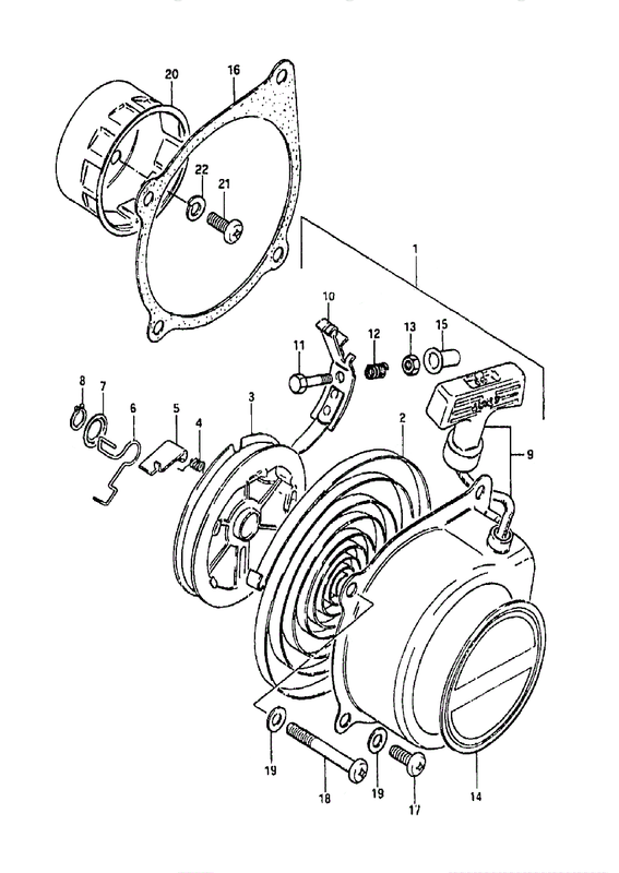 Recoil Starter Pull Start Rope Grip Assy For Suzuki  LT50 Quad LTA50 18200-04412