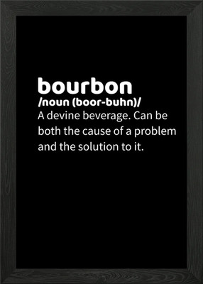Bourbon Definition Devine Framed Wall Art Poster Canvas Print Picture
