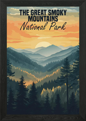 Great Smoky Mountains National Park Framed Wall Art Poster Canvas Print Picture