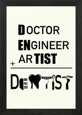 Doctor Engineer Artist Dentist Typo Framed Wall Art Poster Canvas Print Picture