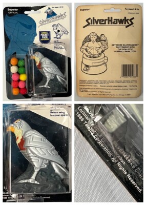 Vintage 1987 Lorimar SilverHawks Tally-Hawk Gumball Pocket Pack Dispenser Sealed
