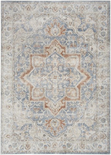 Моющийся коврик Oriental Power Loom из джинсовой ткани синего цвета размером 5 X 7 дюймов
