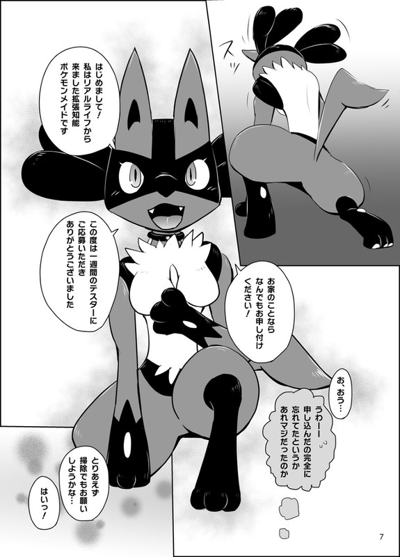 Furry Kemono Odoshiro Canvas Meid In Doujinshi Pokemon Lucario Uke A5 28pages Collectibles Monomagazine Japanese Anime