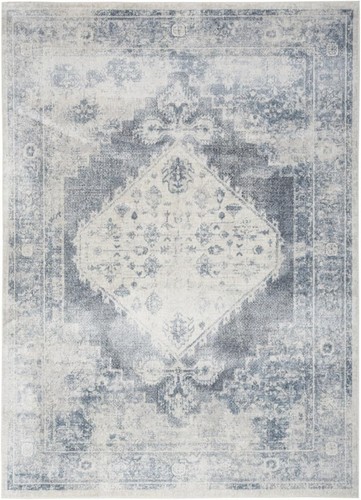 7 X 9 Синих ковриков Oriental Power Loom, которые можно стирать в стиральной машине