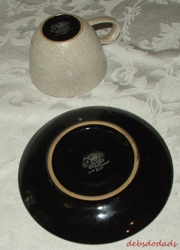 Ucagco Coffee Cup / Saucer Wild Rice Textured Pattern Stoneware Replacement