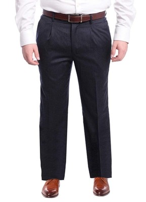 Arthur Черные классические однотонные темно-синие шерстяные классические брюки с одинарной складкой