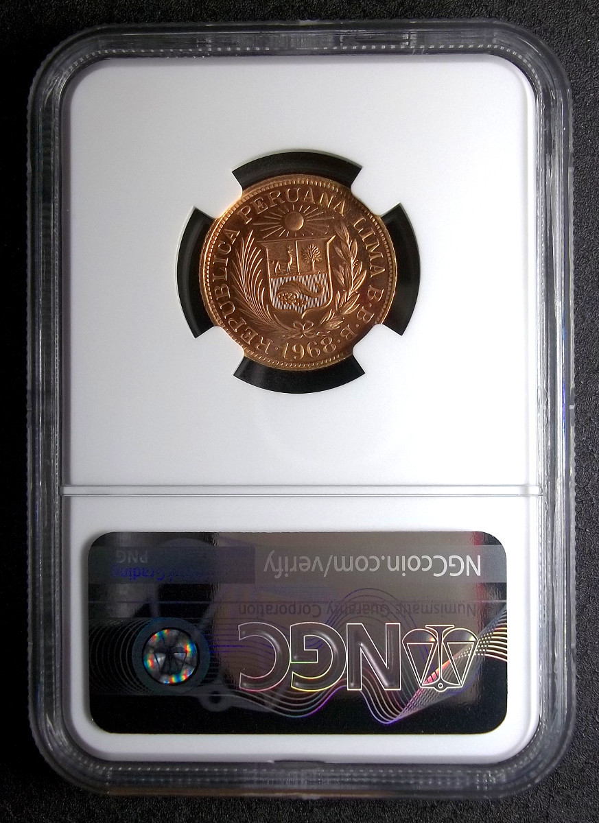 PERU - 1968 BBB - 1 LIBRA - NGC MS65 - NONE FINER - 1L - KM-207 - GOLD