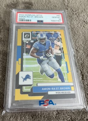 2022 OPTIC GOLD AMON-RA ST. BROWN 8 /10! PSA 10 GEM MINT POP 2!