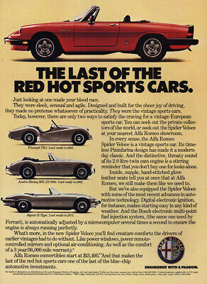 1985 Alfa Romeo: Triumph, Austin Healey, Jaguar Vintage Print Ad