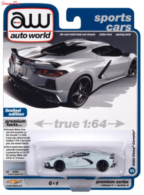 Autoworld AWSP137A 1/64 2022 Chevrolet Corvette Ceramic Matrix Grey - Picture 1 of 1