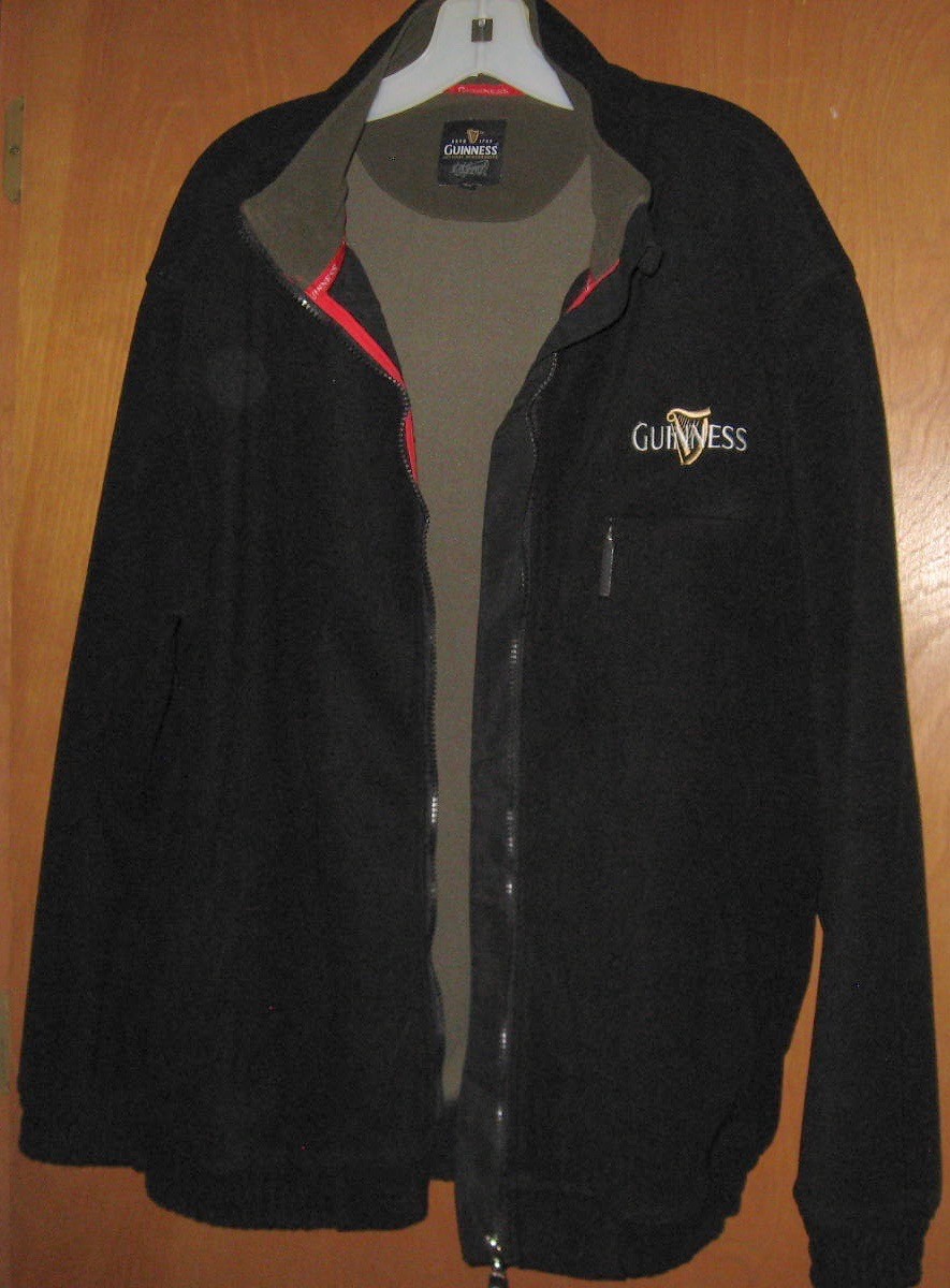 Guinness Women's Zip Front Jacket With Embroidered Guinness Logo Black Sz XL