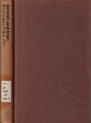 British And Irish Elections 1784-1831 By Jupp, Peter