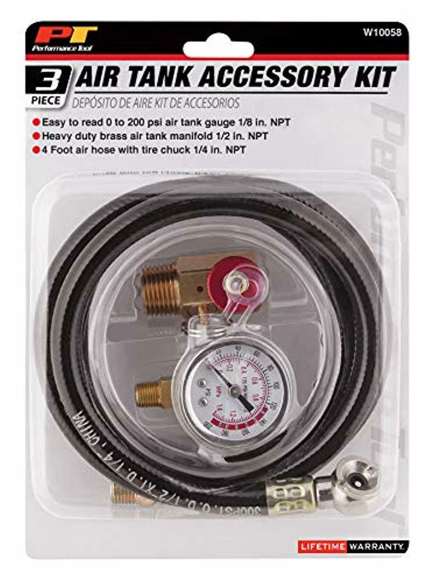 Air Tank Accessories Kit Valve Hose Tire Chuck Portable Air Tank Gauge