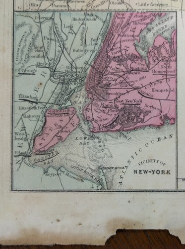 1875 NEW YORK Map MCNALLY Old Antique Historical ALBANY YONKERS SCARSDALE MAPZ
