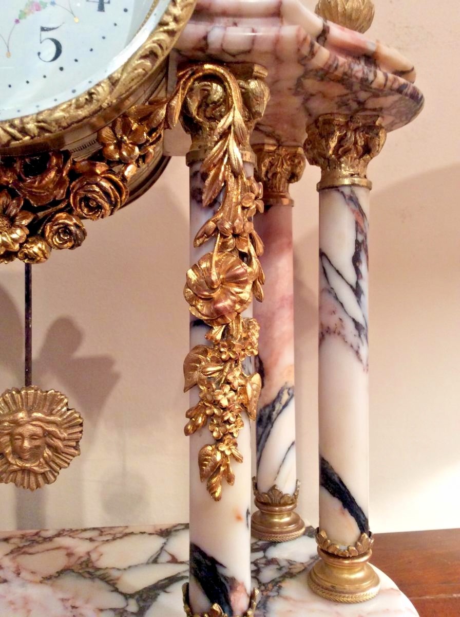 Pendulum  Louis XVI Style 19th Century Clock Bronze Marble