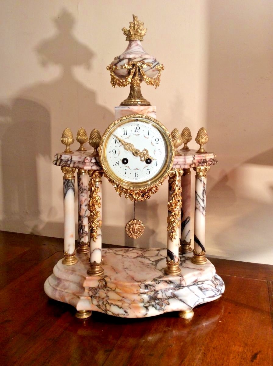 Pendulum  Louis XVI Style 19th Century Clock Bronze Marble