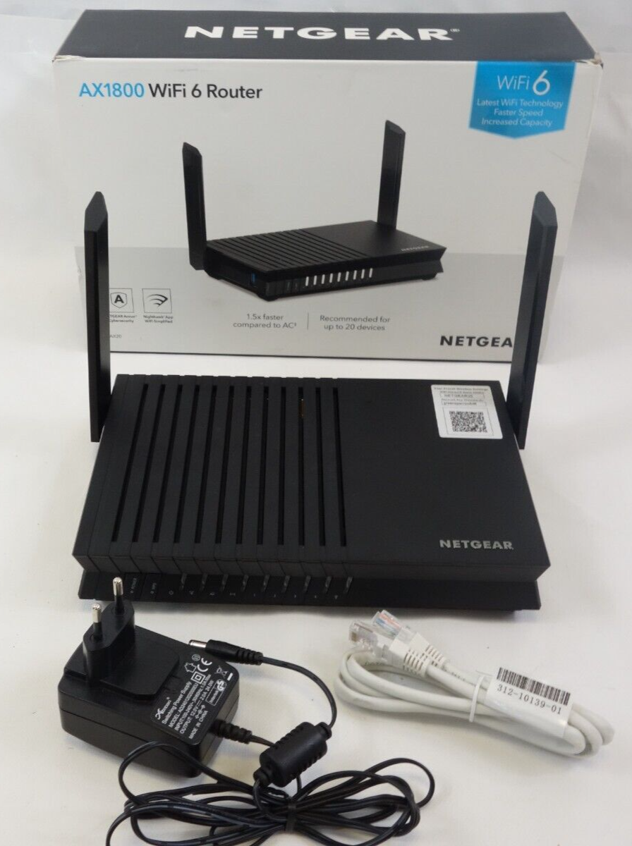 NETGEAR RAX20 WiFi 6 WLAN Router AX1800 (4 Streams mit bis zu 1, 8 GBit/s)