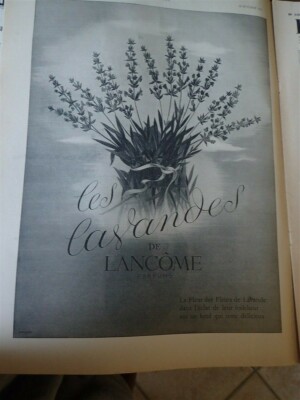LANCOME parfum LAVANDES + dentifrice GIBBS publicité papier ILLUSTRATION 1941 co