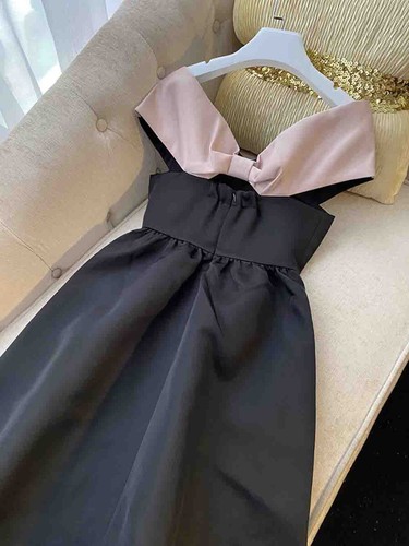 Pre-owned Handmade Custom Made To Order Double V-neck High Waist A-line Mini Dress Plus 1x-10x L677 In Black