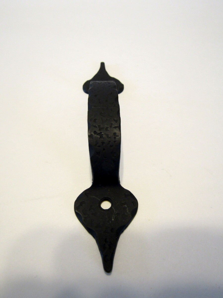 Vintage NOS Hammered Flat BLACK Steel Drawer Pull or Cabinet Door Handle