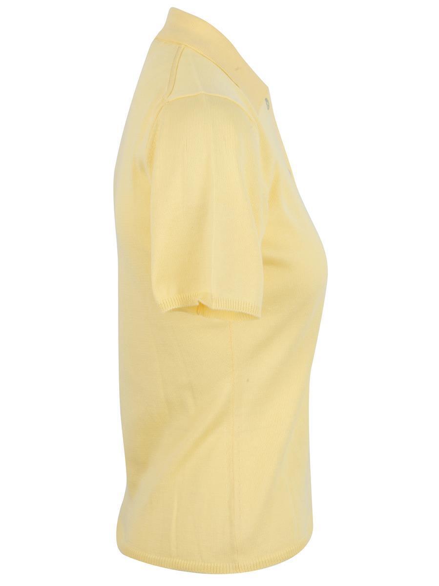 Pre-owned Brioni Women's Short Sleeve Polo Shirt Top 100% Cotton Yellow Size Us 6" Gb 10