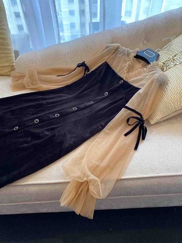 Pre-owned Handmade Custom Made To Order Long Sleeve V-neck Velvet Mini Pencil Dress Plus1x-10x L700 In Black