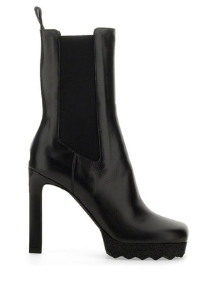 Pre-owned Off-white Chelsea Boot With Heel In Black