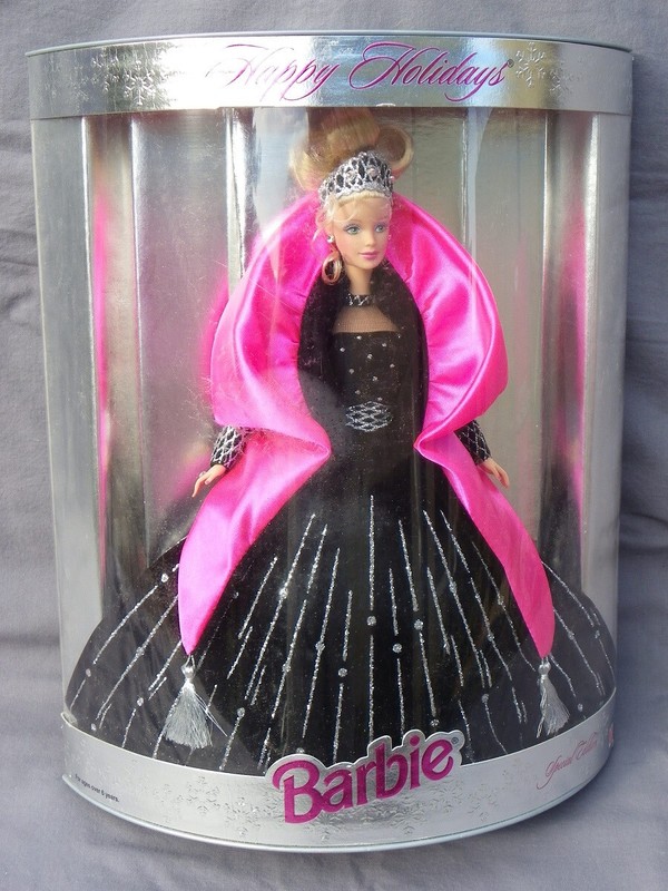 Barbie Happy Holiday 1998 Joyeux Noel Robe Noire Rose Mattel 20200 PoupÃ©E Nrfb