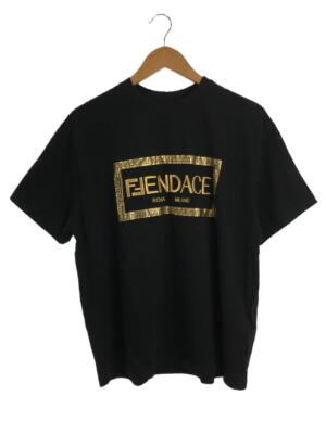 FENDACE FENDI × VERSACE ホワイト Tシャツ Lサイズ FENDI x VERSACE Fendace Logo T-shirt | REVERSIBLE