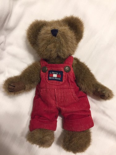 BOYDS BEAR Plush KYLE BERRIMAN #917401 Poseable Retired Red Overalls Excellent