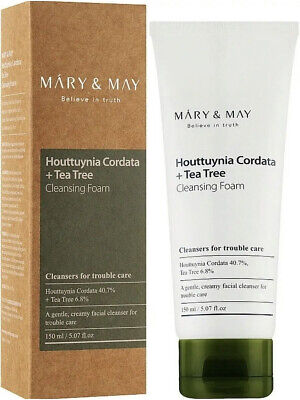 Mary&May Houttuynia Cordata+Tea Tree Cleansing Foam, Korean Cosmetics, Kbeauty
