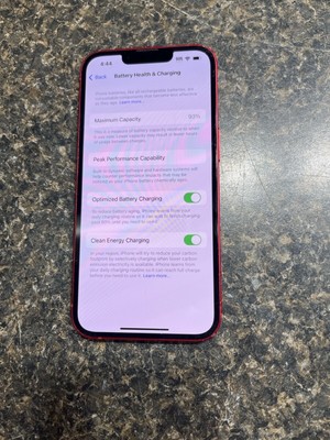 Used APPLE IPHONE 13 A2482 Smart Cell Phone TMobile 128GB Red (QUI002562)