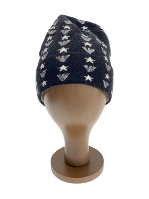 Emporio Armani Knit Cap/L/Polyester/Blk/Whole Pattern/Men's C0U28