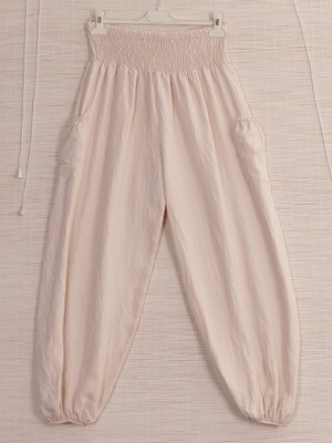 Made In Italy Smocked  Harem Trousers with Side Pockets , Italian Harem Pants