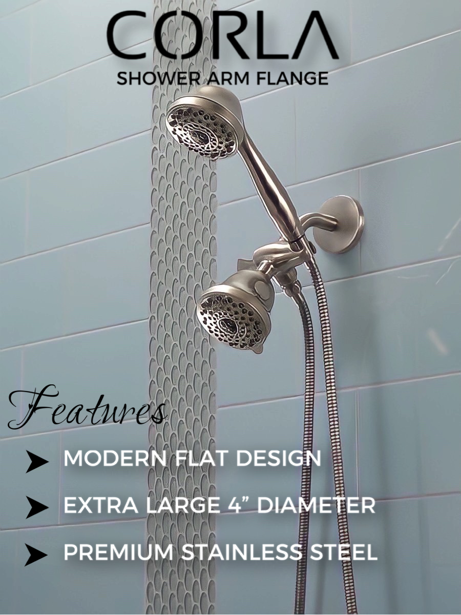 Corla 4" Modern Extra Large Shower Arm Flange Replacement Escutcheon Cover Plate