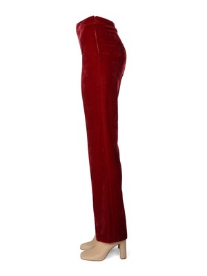 Pre-owned Moschino Boutique  Panné Velvet Pants In Red