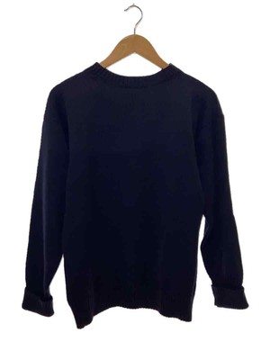 ANDERSEN-ANDERSEN Lightweight Knit Sweater M Wool Navy Arm Warmers