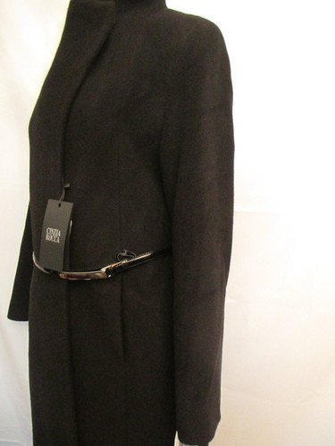 Pre-owned Cinzia Rocca Belted Wool Coat Black