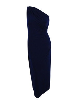 Lauren Ralph Laurenn ブレッカドレス Lauren by Ralph Lauren Women's One Shoulder Brooch Gown (18