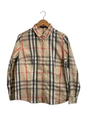 BURBERRY LONDON long sleeve shirt 48 cotton Beige check Used