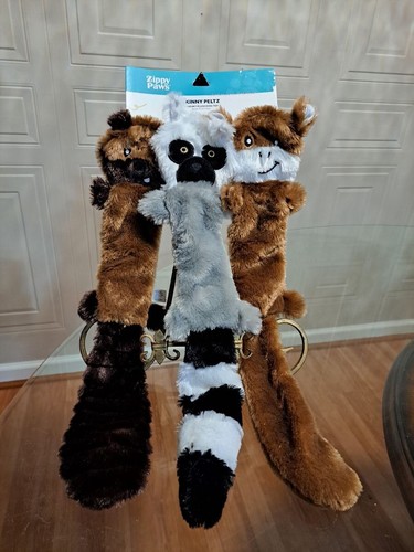 Zippy Paws Skinny Peltz Dog Toy Chipmunk, Lemur, Monkey, 1