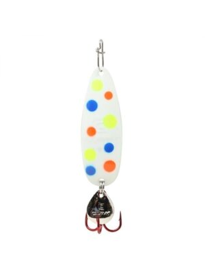 CLAM Ribbon Leech Flutter Spoon, 1/4oz, Size 6, Glow White 15921 Multicolor One