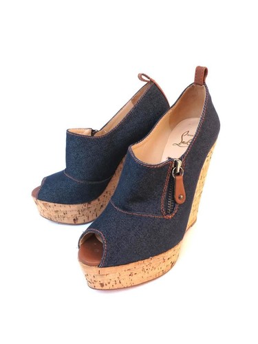Christian Louboutin Lata 110 Studded Wedge Sandals [WH/US7