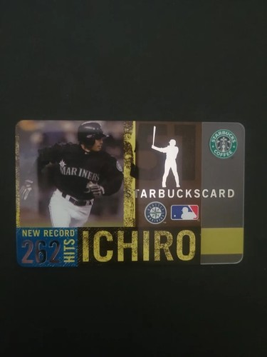 イチロー MLB 262ヒット 記念スターバックスカード 2005 ICHIRO SUZUKI MARINERS 262 hits STARBUCKS Card Unopened