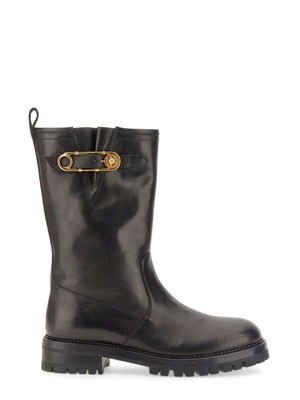 Pre-owned Versace Stivale Safety Pin In Black