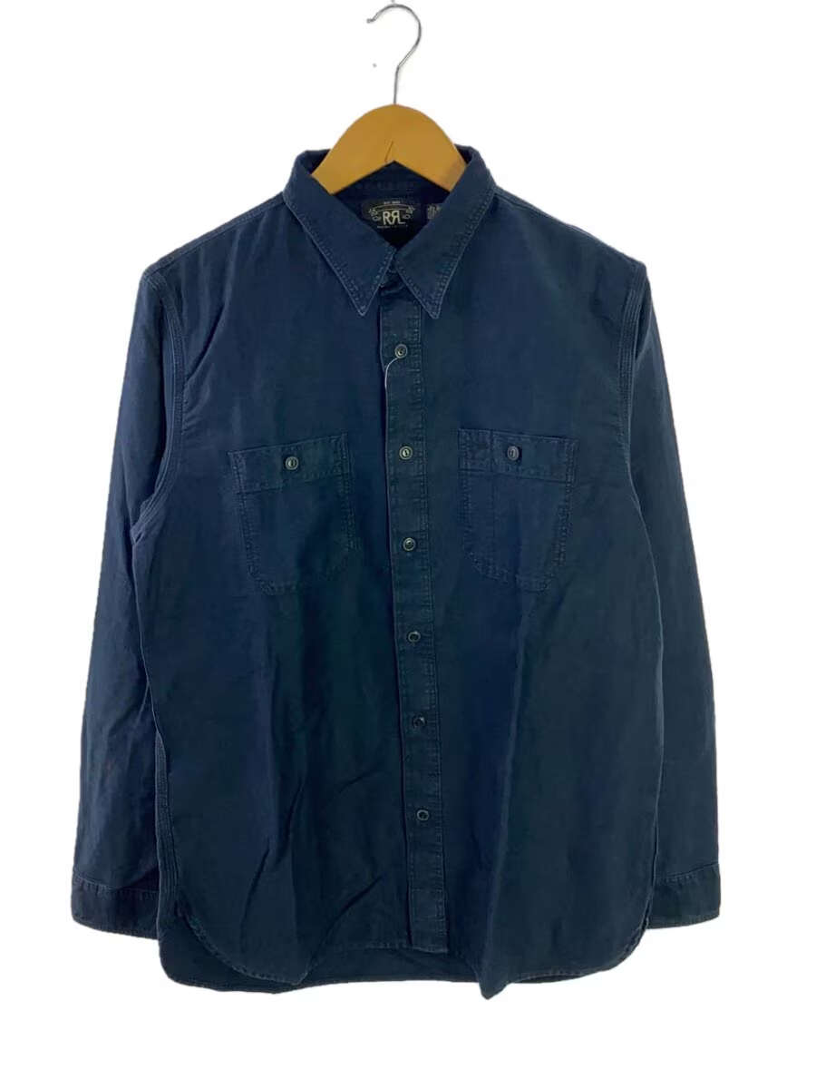 RRL Ralph Lauren Indigo Cotton Linen Satin Work Shirt Size M RRL Ralph Lauren Indigo Cotton Linen Satin Work Shirt Size M